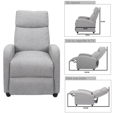 Fotel rozkładany Recliner Dream szary Fotel rozkładany Recliner Dream szary