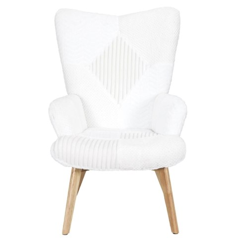 Fotel uszak Helsinki biały patchwork