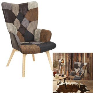 Fotel uszak Helsinki brązowy patchwork
