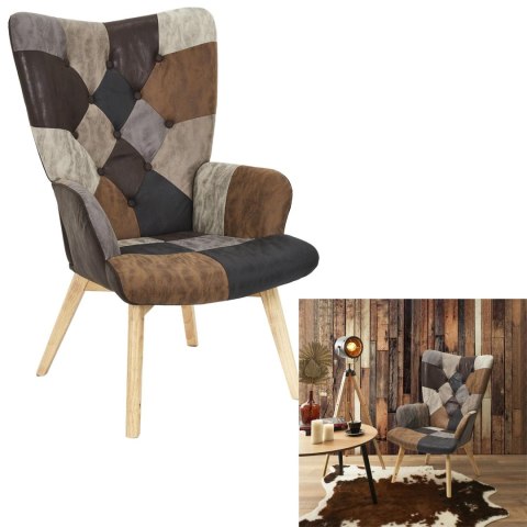 Fotel uszak Helsinki brązowy patchwork