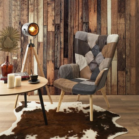 Fotel uszak Helsinki brązowy patchwork
