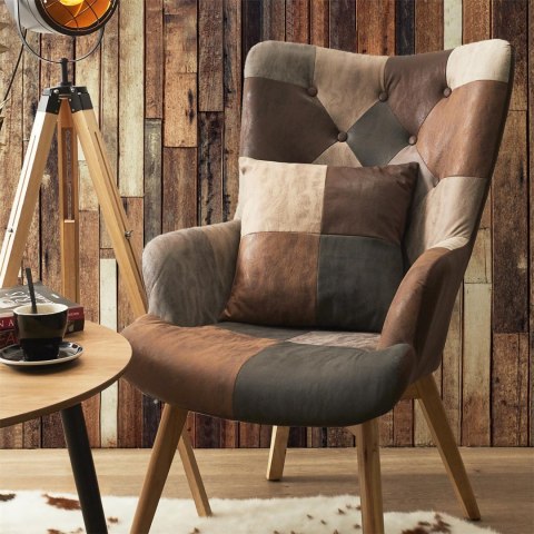 Fotel uszak Helsinki brązowy patchwork