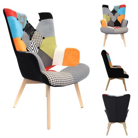 Fotel uszak Helsinki multikolor patchwork