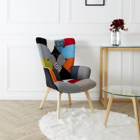 Fotel uszak Helsinki multikolor patchwork