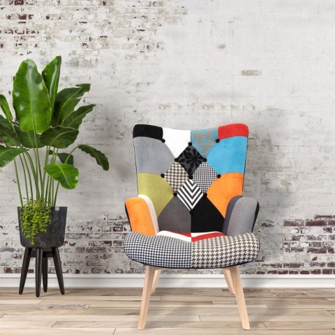 Fotel uszak Helsinki multikolor patchwork