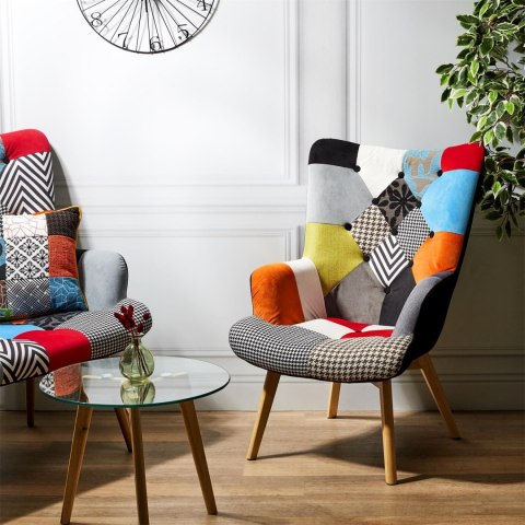 Fotel uszak Helsinki multikolor patchwork