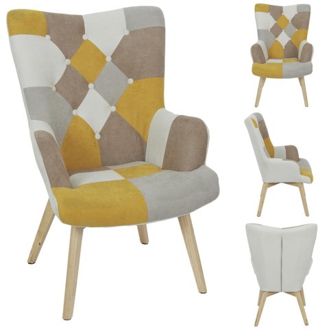 Fotel uszak Helsinki żółty patchwork
