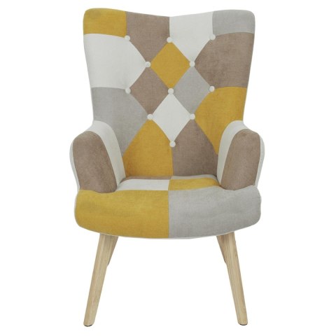 Fotel uszak Helsinki żółty patchwork