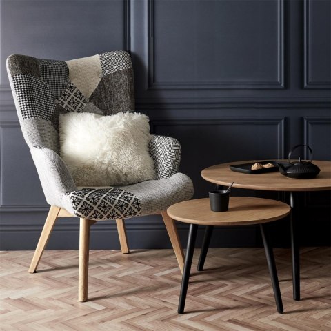 Fotel uszak Helsinki żółty patchwork