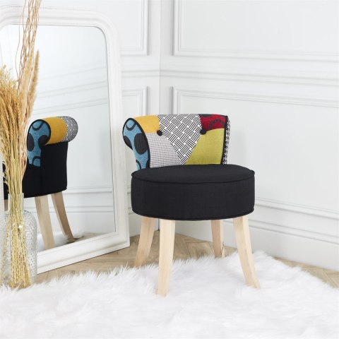 Krzesło Eleonora mini czarne patchwork