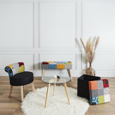 Krzesło Eleonora mini czarne patchwork