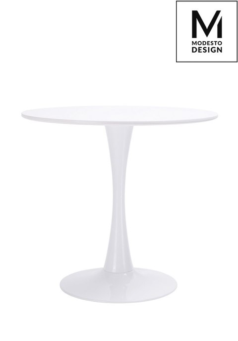 MODESTO stół TULIP FI 80 biały - MDF, podstawa metalowa MODESTO stół TULIP FI 80 biały - MDF, podstawa metalowa