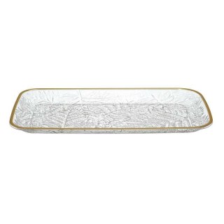 Taca Mirage 34cm złoty brzeg plastikowa