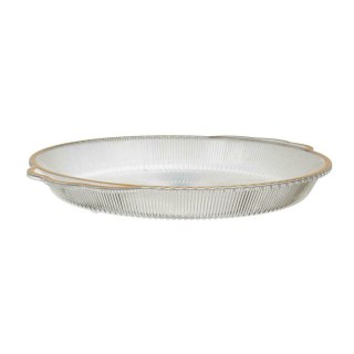 Taca Mirage 38,5cm owalna złoty brzeg plastikowa