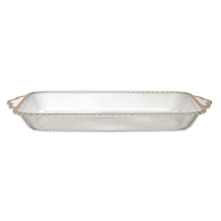Taca Mirage 41cm złoty brzeg plastikowa