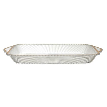 Taca Mirage 41cm złoty brzeg plastikowa