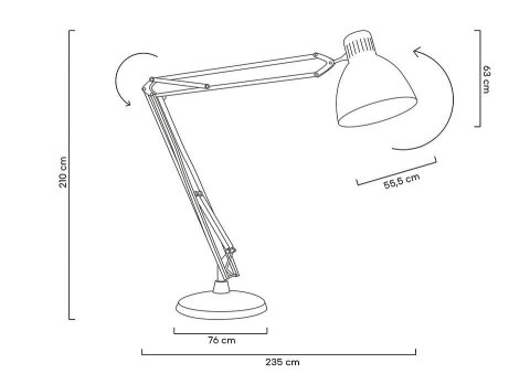 Lampa podłogowa GIGANT czarna - metal Lampa podłogowa GIGANT czarna - metal