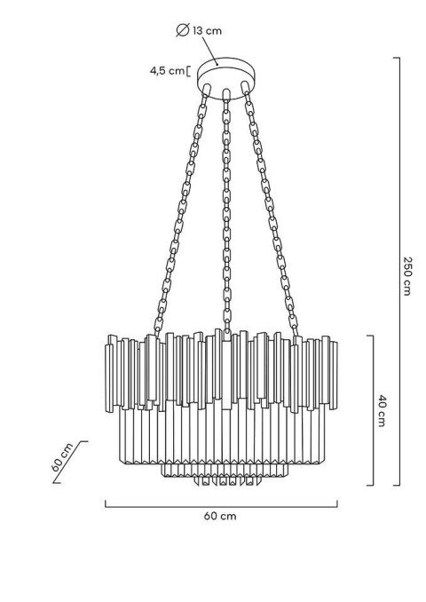 Lampa wisząca IMPERIAL SILVER 60 - stal, kryształ Lampa wisząca IMPERIAL SILVER 60 - stal, kryształ