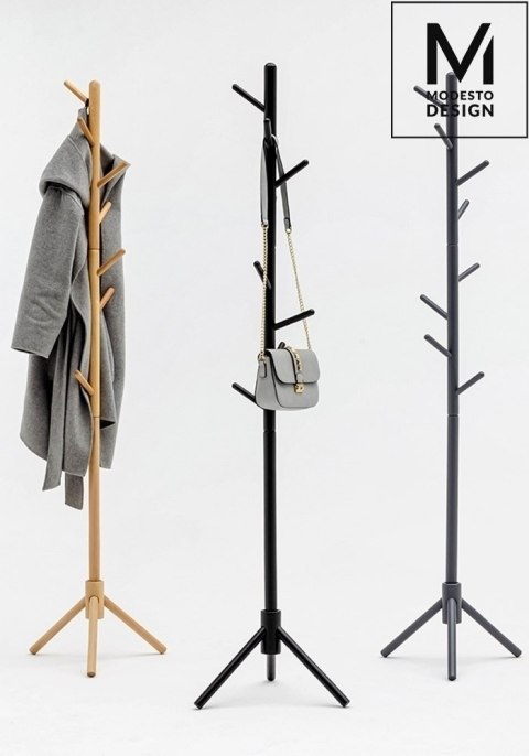 MODESTO wieszak stojący STICK szary - drewno bukowe MODESTO wieszak stojący STICK szary - drewno bukowe