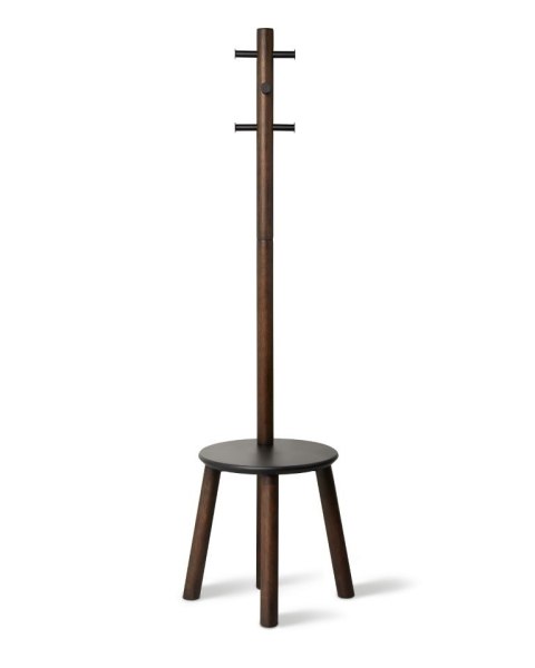 UMBRA wieszak ze stołkiem PILLAR - czarny orzech UMBRA wieszak ze stołkiem PILLAR - czarny orzech