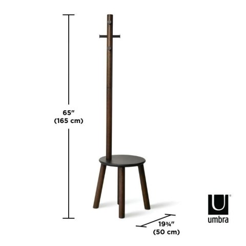 UMBRA wieszak ze stołkiem PILLAR - czarny orzech UMBRA wieszak ze stołkiem PILLAR - czarny orzech