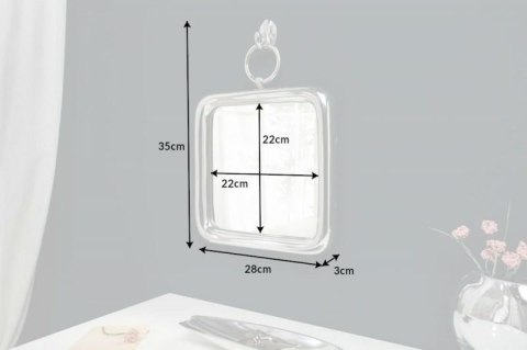 INVICTA lustro wiszące PORTRET 28 cm srebrne INVICTA lustro wiszące PORTRET 28 cm srebrne