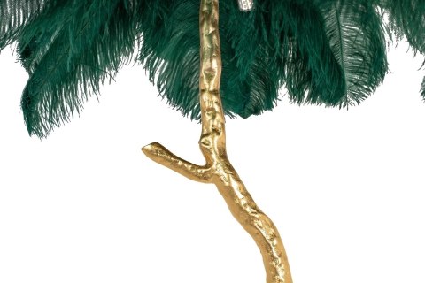 Lampa podłogowa TIFFANY 175 zielona mosiądz / naturalne pióra Lampa podłogowa TIFFANY 175 zielona mosiądz / naturalne pióra
