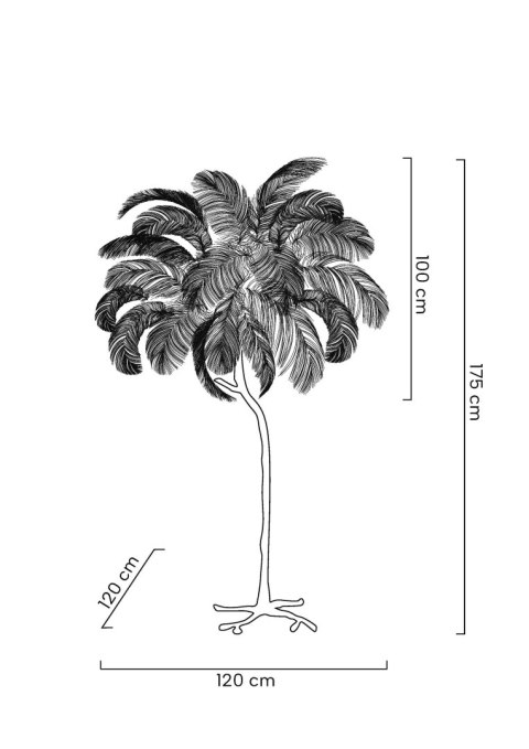 Lampa podłogowa TIFFANY 175 zielona mosiądz / naturalne pióra Lampa podłogowa TIFFANY 175 zielona mosiądz / naturalne pióra