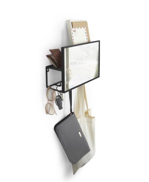 UMBRA organizer ścienny z lustrem CUBIKO czarny UMBRA organizer ścienny z lustrem CUBIKO czarny