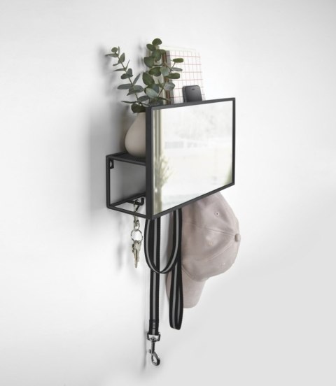 UMBRA organizer ścienny z lustrem CUBIKO czarny UMBRA organizer ścienny z lustrem CUBIKO czarny