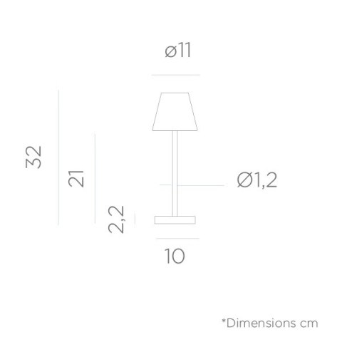 NEW GARDEN lampa stołowa LOLA SLIM 30 BATTERY brass NEW GARDEN lampa stołowa LOLA SLIM 30 BATTERY brass