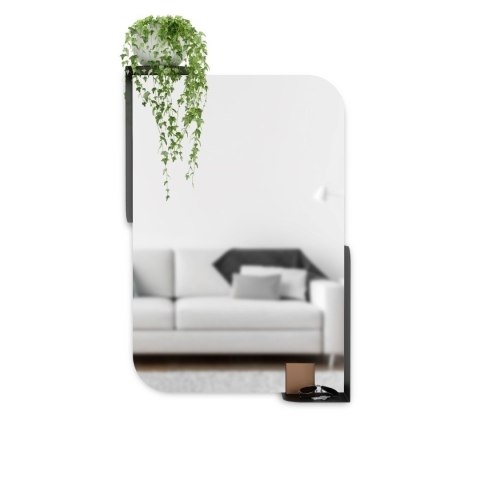 UMBRA lustro wnękowe z półkami ALCOVE czarne UMBRA lustro wnękowe z półkami ALCOVE czarne