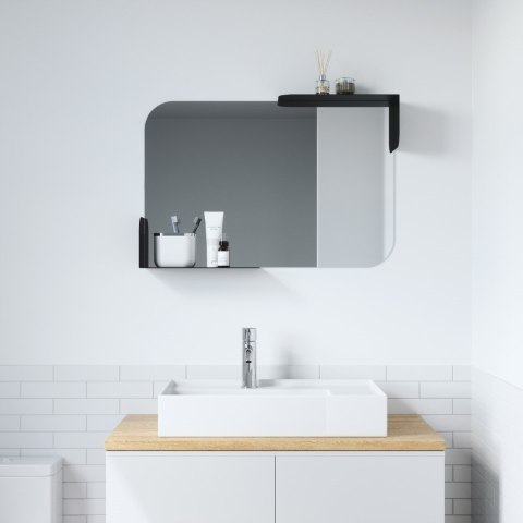UMBRA lustro wnękowe z półkami ALCOVE czarne UMBRA lustro wnękowe z półkami ALCOVE czarne