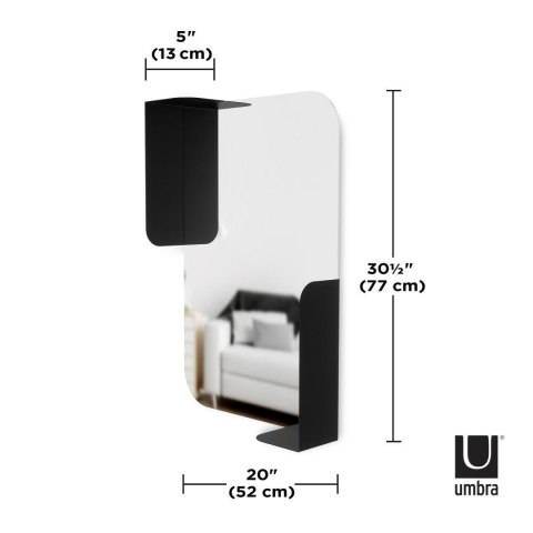 UMBRA lustro wnękowe z półkami ALCOVE czarne UMBRA lustro wnękowe z półkami ALCOVE czarne