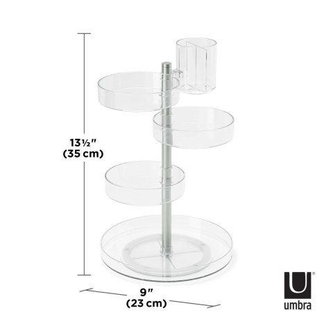 UMBRA organizer kosmetyczny PIROUETTE przezroczysty / niklowany UMBRA organizer kosmetyczny PIROUETTE przezroczysty / niklowany