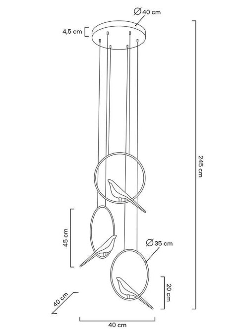 MOOSEE lampa wisząca BIRD DISC złota MOOSEE lampa wisząca BIRD DISC złota