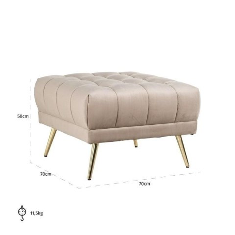RICHMOND pufa HUXLEY KHAKI - welur, szczotkowane złoto RICHMOND pufa HUXLEY KHAKI - welur, szczotkowane złoto