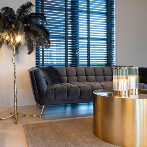RICHMOND sofa HUXLEY ANTRACIET - welur, szczotkowane złoto RICHMOND sofa HUXLEY ANTRACIET - welur, szczotkowane złoto