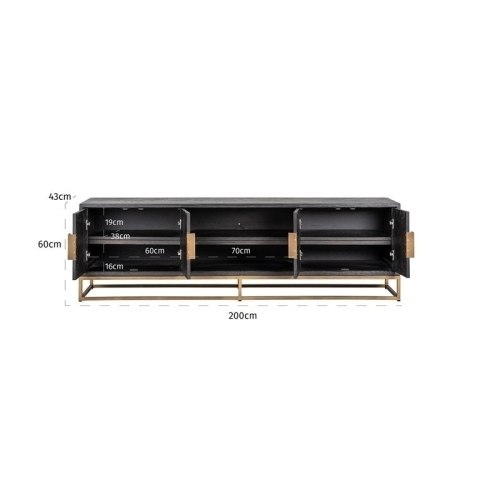 RICHMOND szafka RTV BLACKBONE BRASS RICHMOND szafka RTV BLACKBONE BRASS