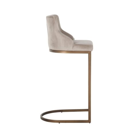 RICHMOND krzesło barowe BOLTON 76 khaki - welur, złota podstawa RICHMOND krzesło barowe BOLTON 76 khaki - welur, złota podstawa