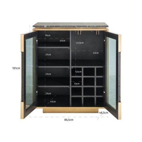 RICHMOND komoda FINSBURY 101 cm - mosiądz, szkło, marmur, MDF RICHMOND komoda FINSBURY 101 cm - mosiądz, szkło, marmur, MDF