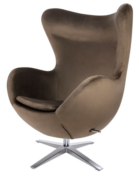 Fotel EGG SZEROKI VELVET ciemny brąz.81 - welur, podstawa stal Fotel EGG SZEROKI VELVET ciemny brąz.81 - welur, podstawa stal