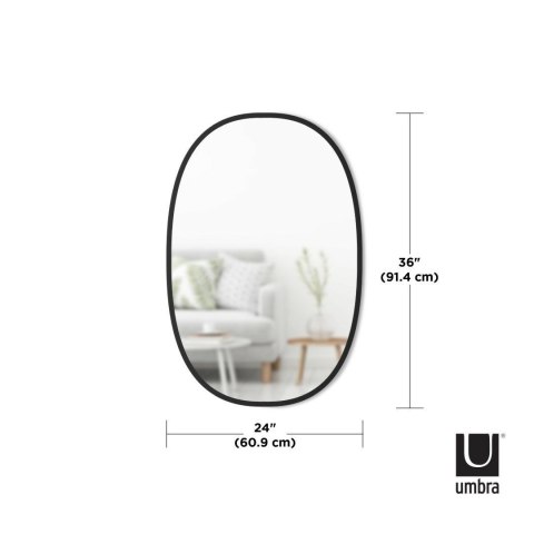 UMBRA lustro wiszące HUB 61 x 91 cm czarne UMBRA lustro wiszące HUB 61 x 91 cm czarne