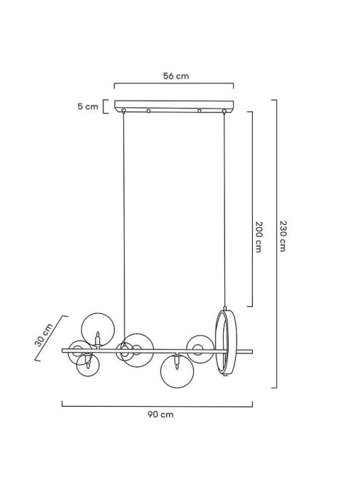 MOOSEE lampa wisząca ALURE LINE 90 czarna MOOSEE lampa wisząca ALURE LINE 90 czarna