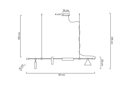 MOOSEE lampa wisząca TECHNICS czarna
