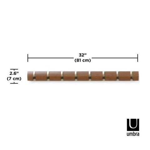 UMBRA wieszak ścienny FLIP 8 brązowy UMBRA wieszak ścienny FLIP 8 brązowy