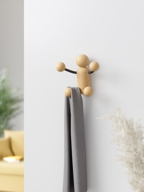 UMBRA wieszak ścienny WOODY WALL HOOK czarny/naturalny UMBRA wieszak ścienny WOODY WALL HOOK czarny/naturalny