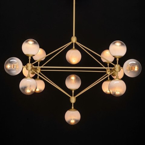 Lampa wisząca PLANETARIO 15 GOLD złota - klosze szronione Lampa wisząca PLANETARIO 15 GOLD złota - klosze szronione