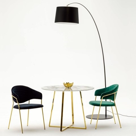Stół CARAT 100 - MDF, złota podstawa Stół CARAT 100 - MDF, złota podstawa