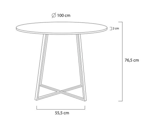 Stół CARAT 100 - MDF, złota podstawa Stół CARAT 100 - MDF, złota podstawa